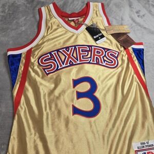 Mitchell & Ness Philadelphia 76ers Allen Iverson NBA 75th Gold Jersey Size Med